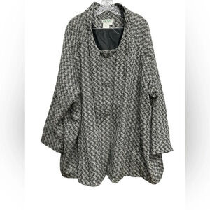 Ulla Popken Vintage Herringbone Fully Lined Peacoat Size 28/30 NWOT Relaxed Fit